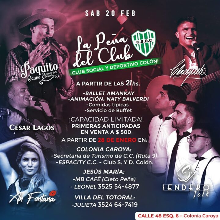 La peña del Club Social y Deportivo Colón: el evento del fin de semana