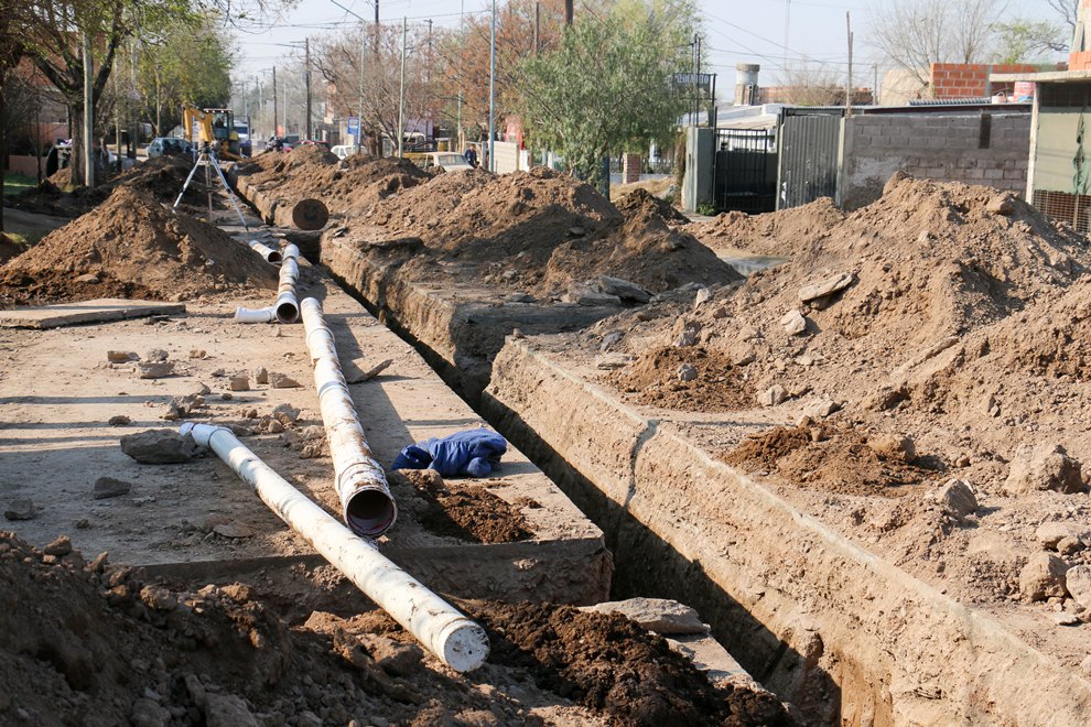 Río Cuarto: recta final para la obra de desagües cloacales en barrio Las Delicias